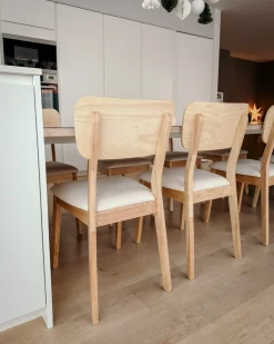 Set di 2 sedie da pranzo MINIER Legno Marrone chiaro/Beige