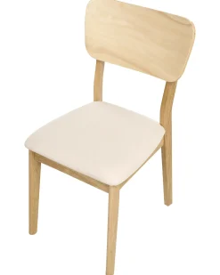 Set di 2 sedie da pranzo MINIER Legno Marrone chiaro/Beige