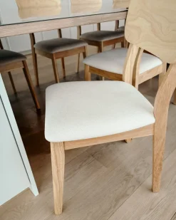 Set di 2 sedie da pranzo MINIER Legno Marrone chiaro/Beige