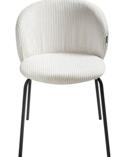Set di 2 sedie da pranzo MILES Velluto a coste Bianco sporco