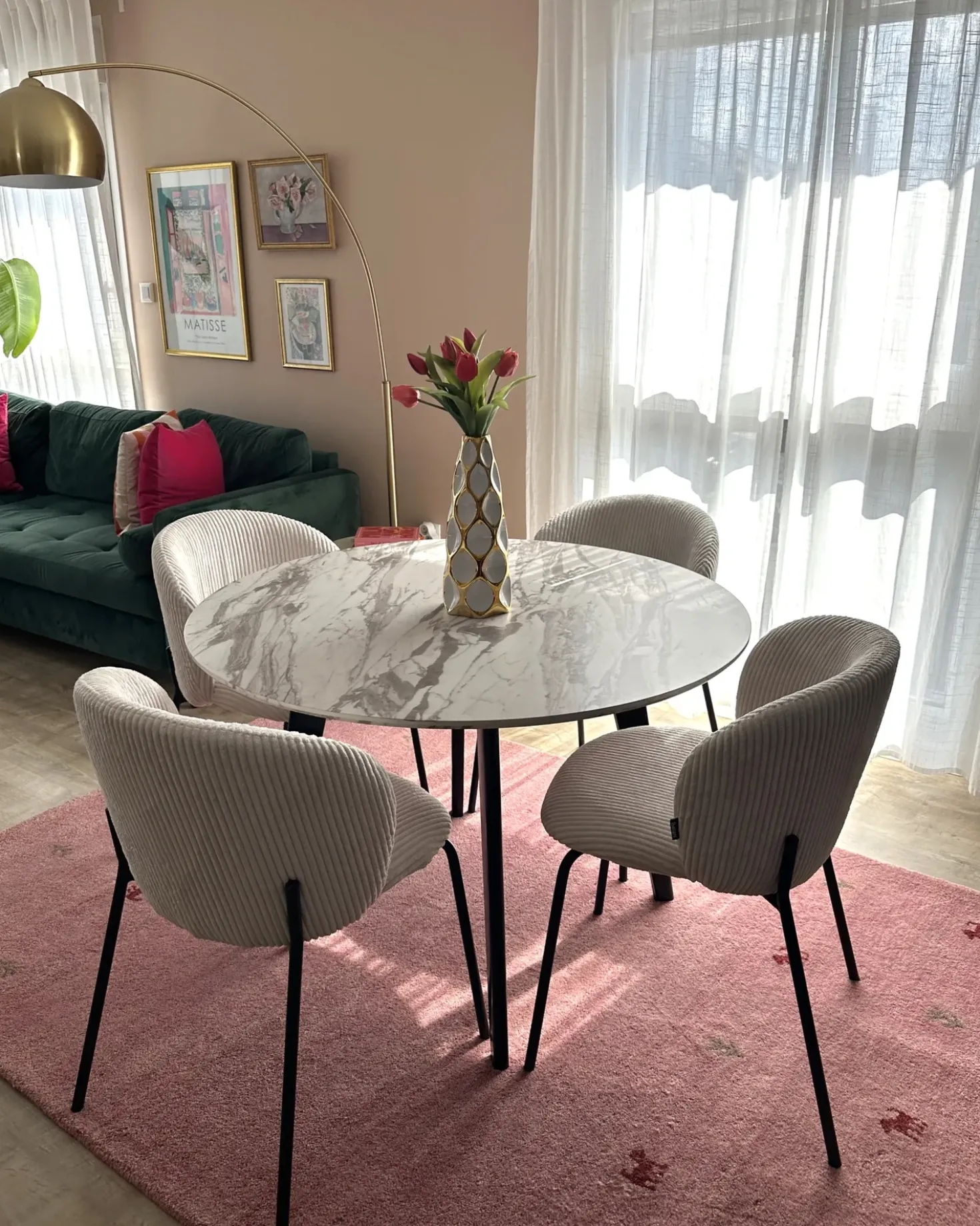 Set di 2 sedie da pranzo MILES Velluto a coste Bianco sporco