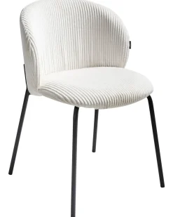 Set di 2 sedie da pranzo MILES Velluto a coste Bianco sporco