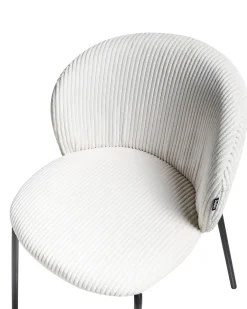 Set di 2 sedie da pranzo MILES Velluto a coste Bianco sporco