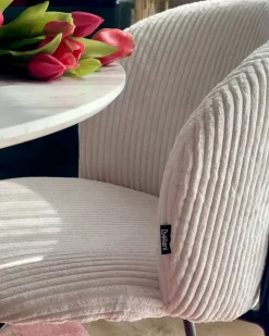 Set di 2 sedie da pranzo MILES Velluto a coste Bianco sporco