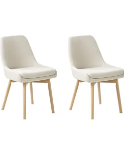 Set di 2 sedie da pranzo MELFORT Tessuto Bianco sporco