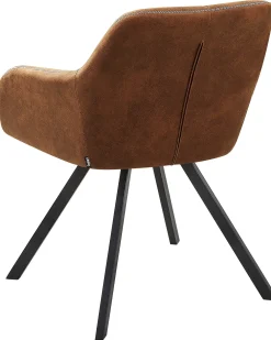 Set di 2 sedie da pranzo MONEE Tessuto Marrone dorato