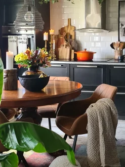 Set di 2 sedie da pranzo MONEE Tessuto Marrone dorato