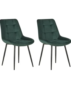Set di 2 sedie da pranzo MELROSE Velluto Verde scuro