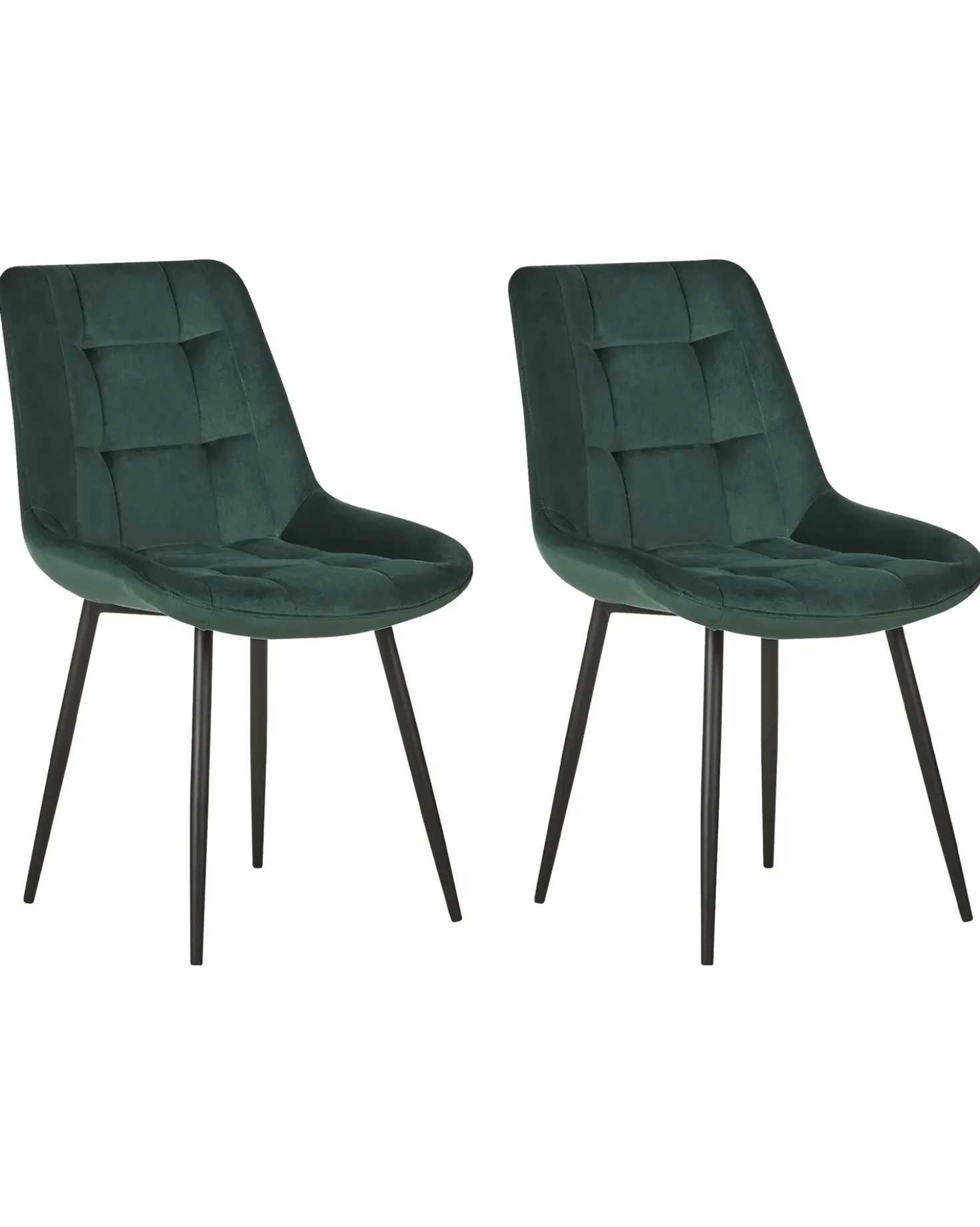 Set di 2 sedie da pranzo MELROSE Velluto Verde scuro