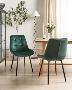 Set di 2 sedie da pranzo MELROSE Velluto Verde scuro