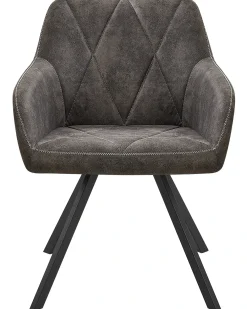 Set di 2 sedie da pranzo MONEE Tessuto Grigio scuro