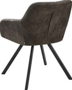 Set di 2 sedie da pranzo MONEE Tessuto Grigio scuro