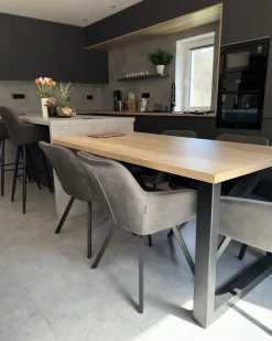 Set di 2 sedie da pranzo MONEE Tessuto Grigio scuro