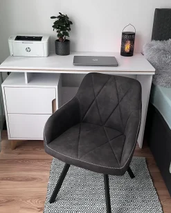 Set di 2 sedie da pranzo MONEE Tessuto Grigio scuro