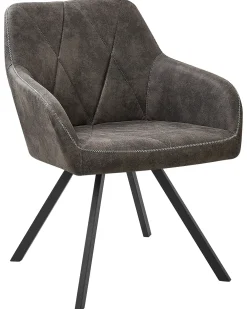 Set di 2 sedie da pranzo MONEE Tessuto Grigio scuro