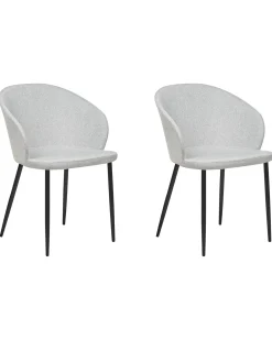 Set di 2 sedie da pranzo MASON Tessuto Grigio chiaro