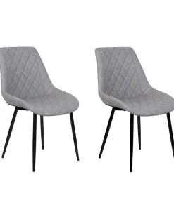 Set di 2 sedie da pranzo MARIBEL Pelle sintetica Grigio chiaro