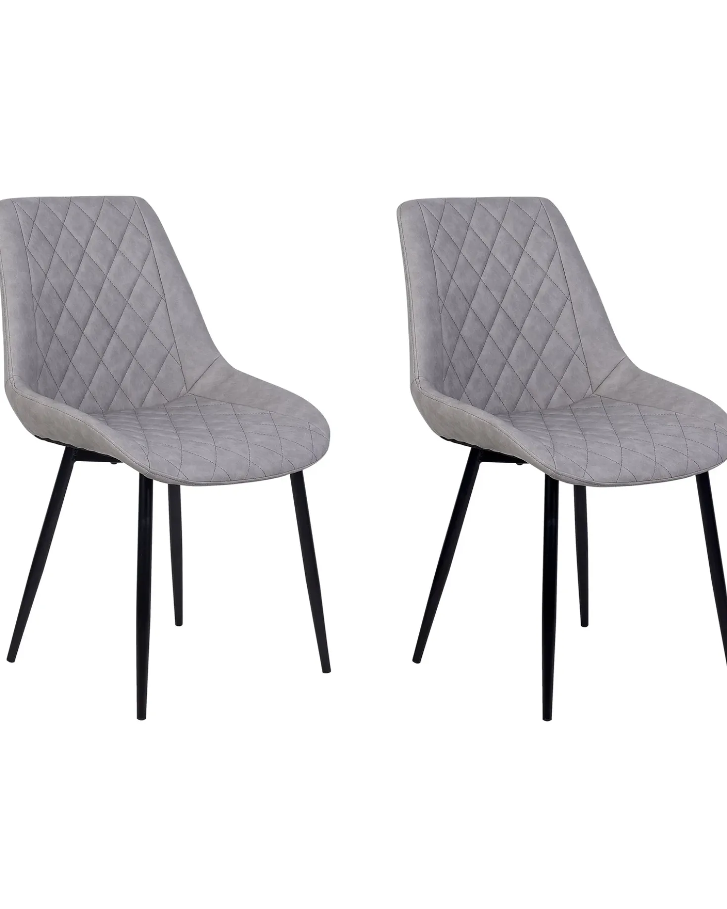 Set di 2 sedie da pranzo MARIBEL Pelle sintetica Grigio chiaro