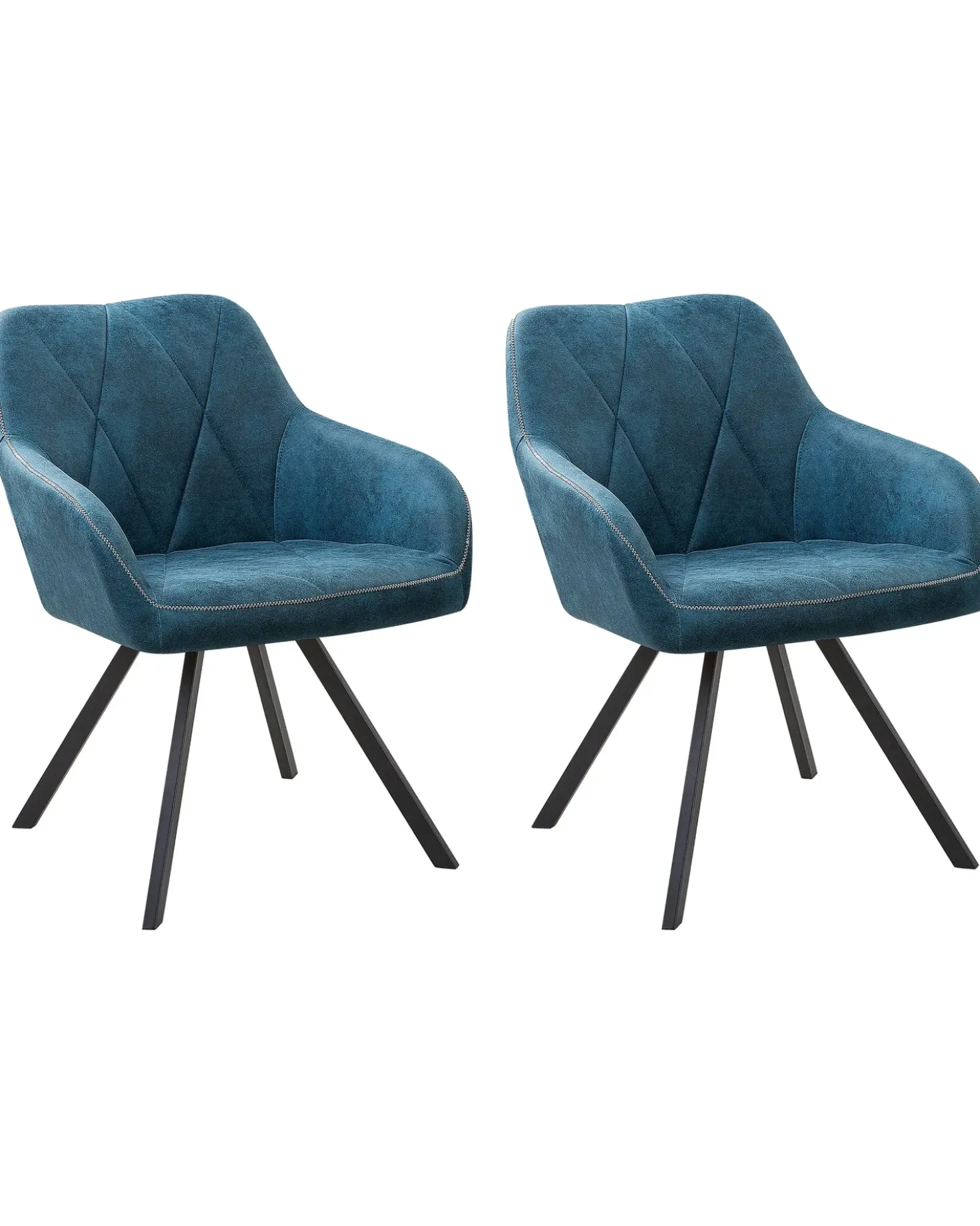 Set di 2 sedie da pranzo MONEE Tessuto Blu oltremare