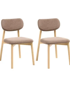 Set di 2 sedie da pranzo MILLS Bouclé Marrone chiaro/Tortora