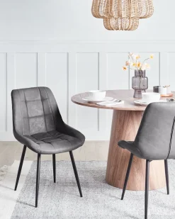 Set di 2 sedie da pranzo MELROSE Pelle sintetica Grigio