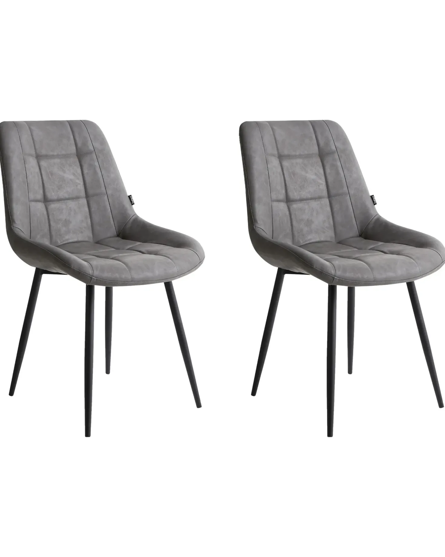Set di 2 sedie da pranzo MELROSE Pelle sintetica Grigio