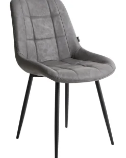 Set di 2 sedie da pranzo MELROSE Pelle sintetica Grigio
