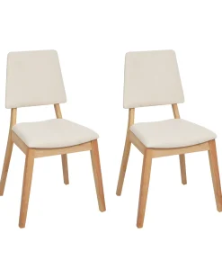 Set di 2 sedie da pranzo MERRILL Legno Beige chiaro