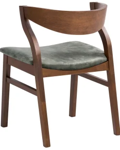 Set di 2 sedie da pranzo MAROA Legno Verde scuro/Marrone