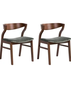 Set di 2 sedie da pranzo MAROA Legno Verde scuro/Marrone