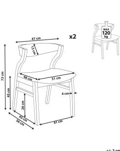 Set di 2 sedie da pranzo MAROA Legno Verde scuro/Marrone