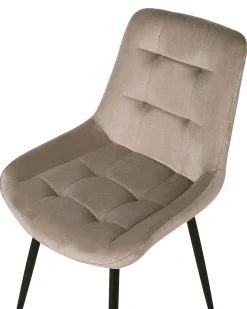 Set di 2 sedie da pranzo MELROSE Velluto Tortora
