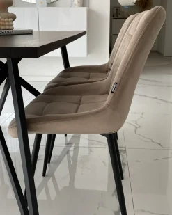 Set di 2 sedie da pranzo MELROSE Velluto Tortora