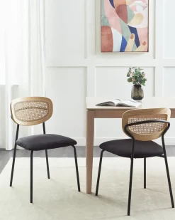 Set di 2 sedie da pranzo MAYETTA Metallo Nero