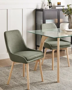Set di 2 sedie da pranzo MELFORT Tessuto Verde scuro