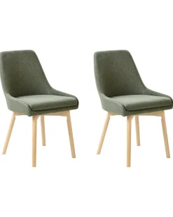 Set di 2 sedie da pranzo MELFORT Tessuto Verde scuro