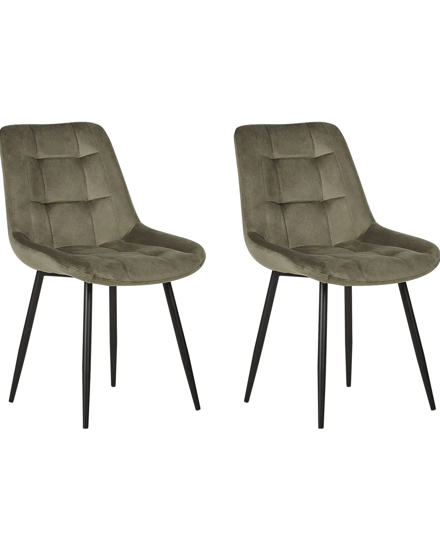 Set di 2 sedie da pranzo MELROSE Velluto Verde oliva