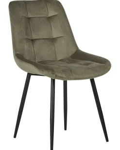 Set di 2 sedie da pranzo MELROSE Velluto Verde oliva