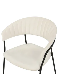 Set di 2 sedie da pranzo MARIPOSA Velluto Bianco sporco