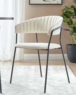 Set di 2 sedie da pranzo MARIPOSA Velluto Bianco sporco