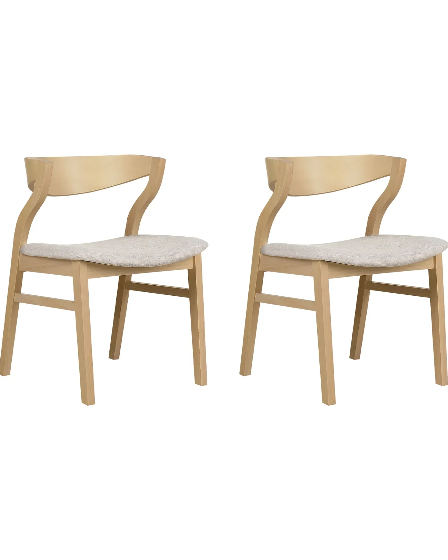 Set di 2 sedie da pranzo MAROA Legno Beige