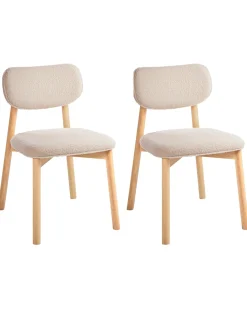 Set di 2 sedie da pranzo MILLS Bouclé Marrone chiaro/Beige chiaro