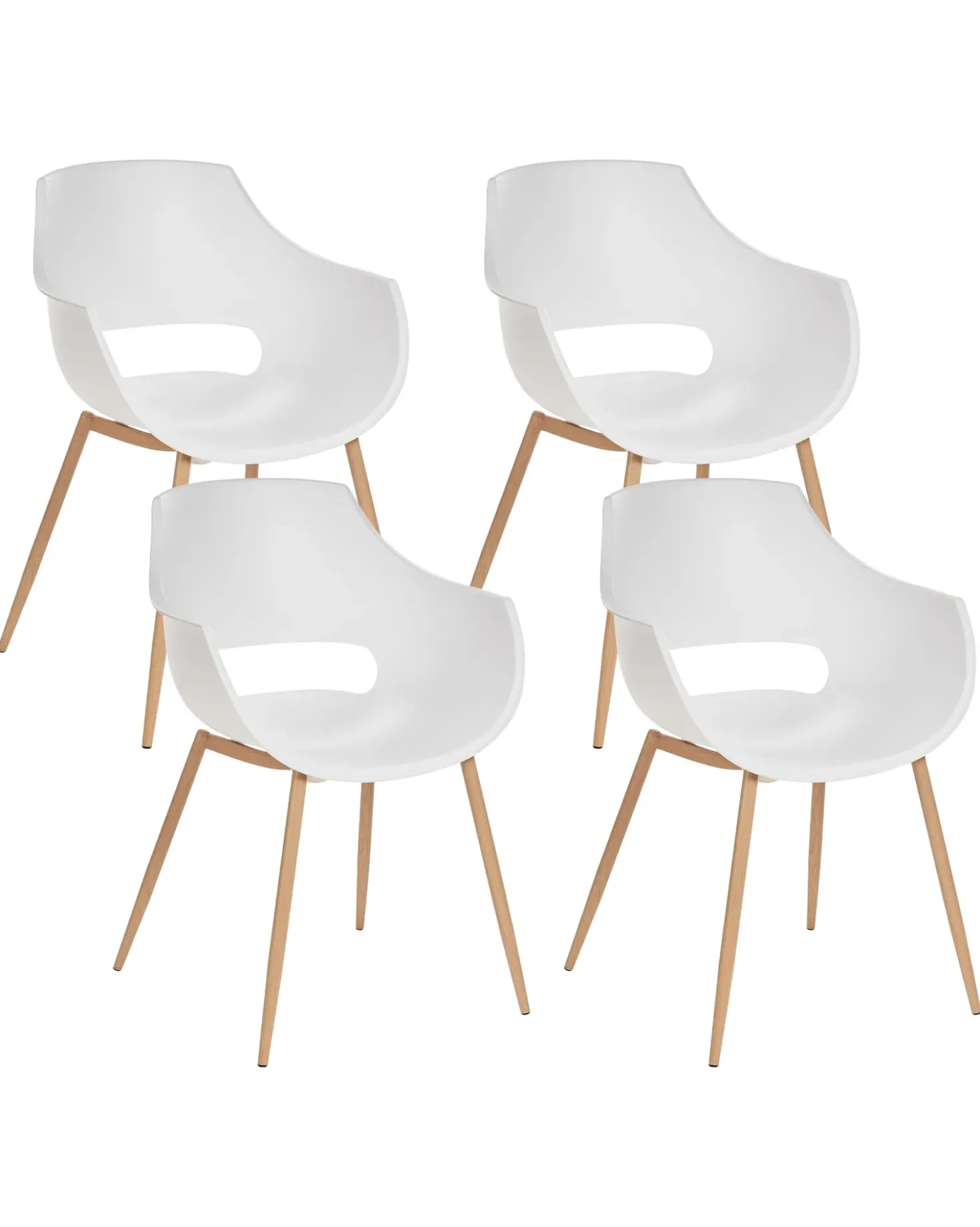 Set di 4 sedie da pranzo MILLERS Bianco