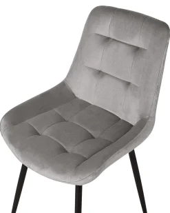 Set di 2 sedie da pranzo MELROSE Velluto Grigio chiaro