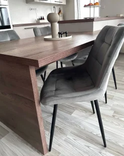 Set di 2 sedie da pranzo MELROSE Velluto Grigio chiaro