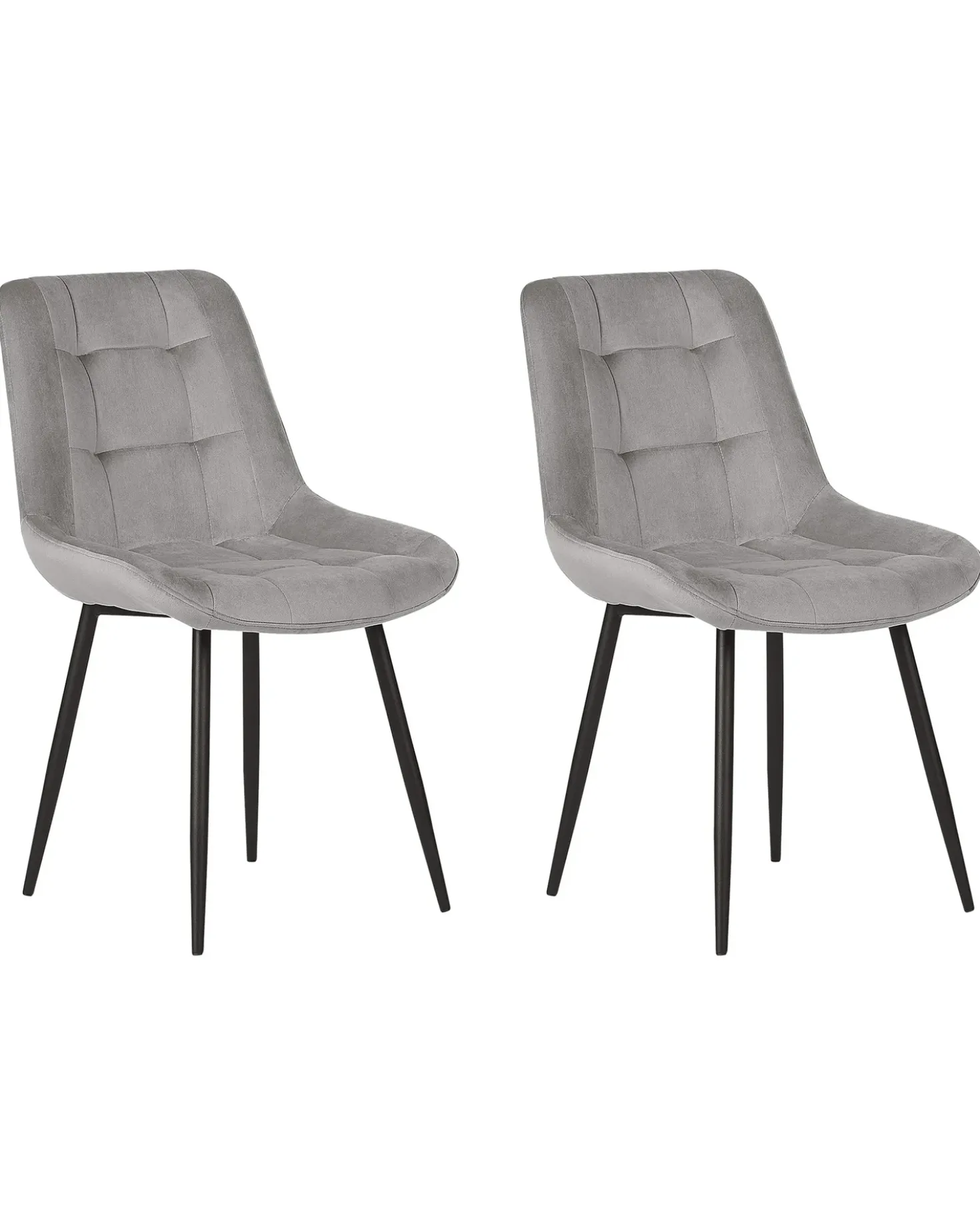 Set di 2 sedie da pranzo MELROSE Velluto Grigio chiaro