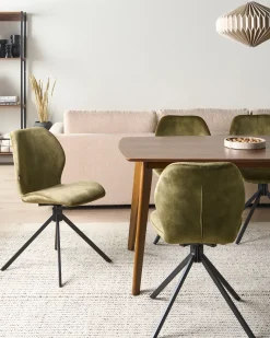 Set di 4 sedie da pranzo MORRISON Velluto Verde