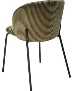 Set di 2 sedie da pranzo MILES Velluto a coste Verde oliva