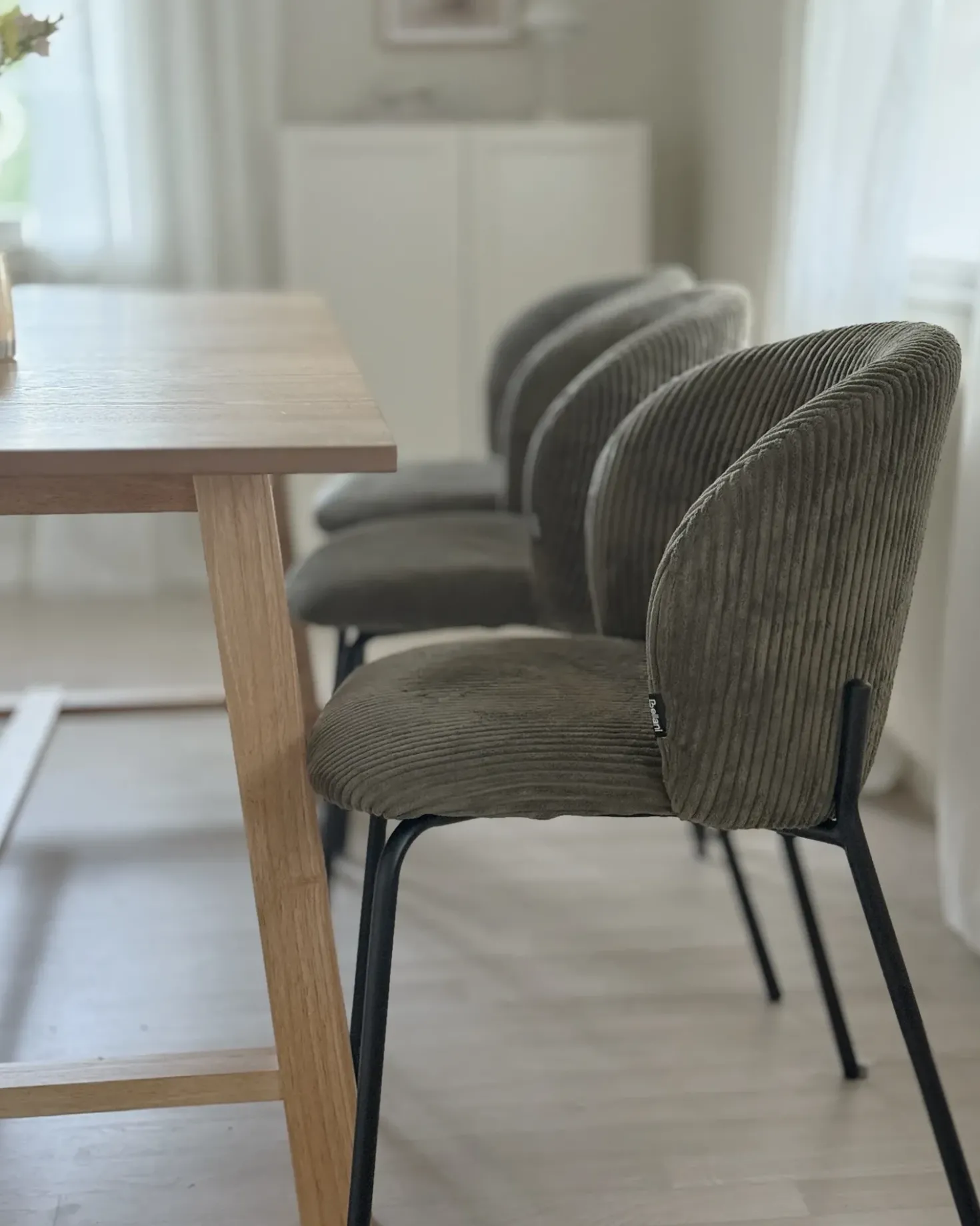 Set di 2 sedie da pranzo MILES Velluto a coste Verde oliva