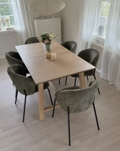 Set di 2 sedie da pranzo MILES Velluto a coste Verde oliva